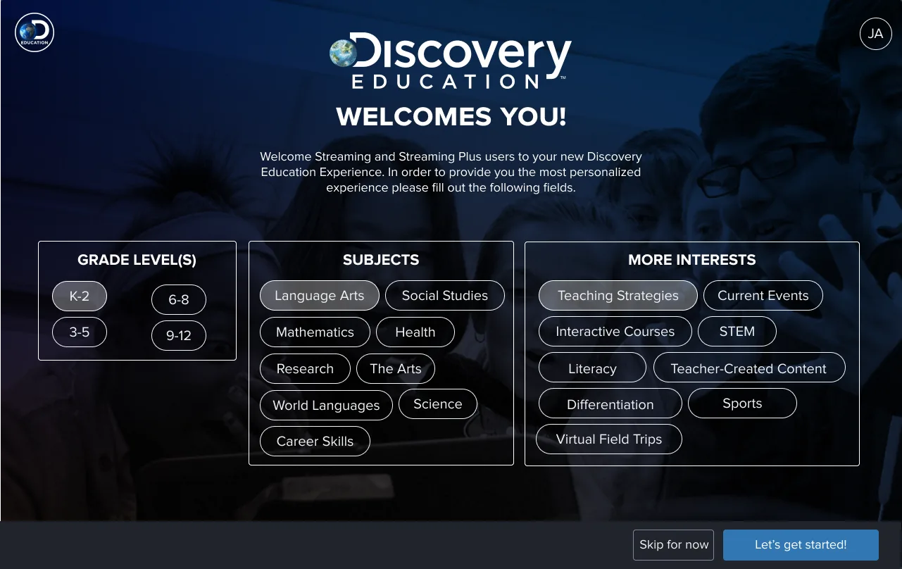 Final consolidated single-screen onboarding on desktop