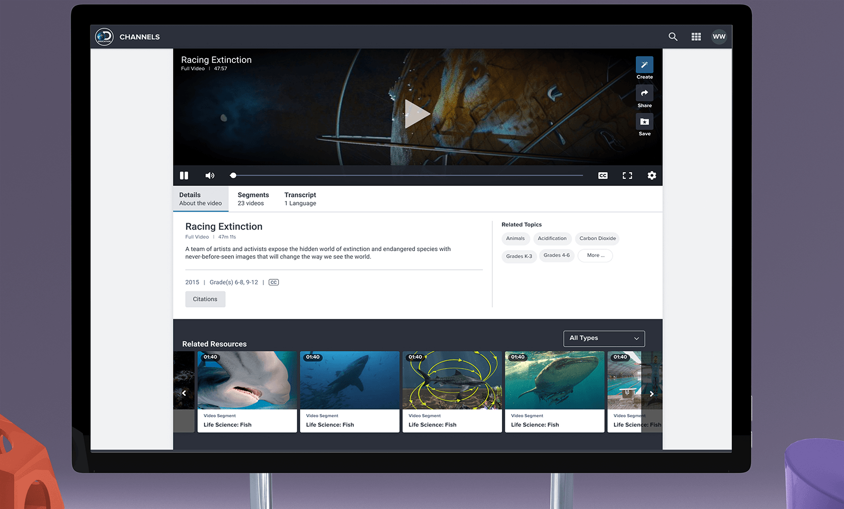 Discovery Education Resource Player redesign shown across devices