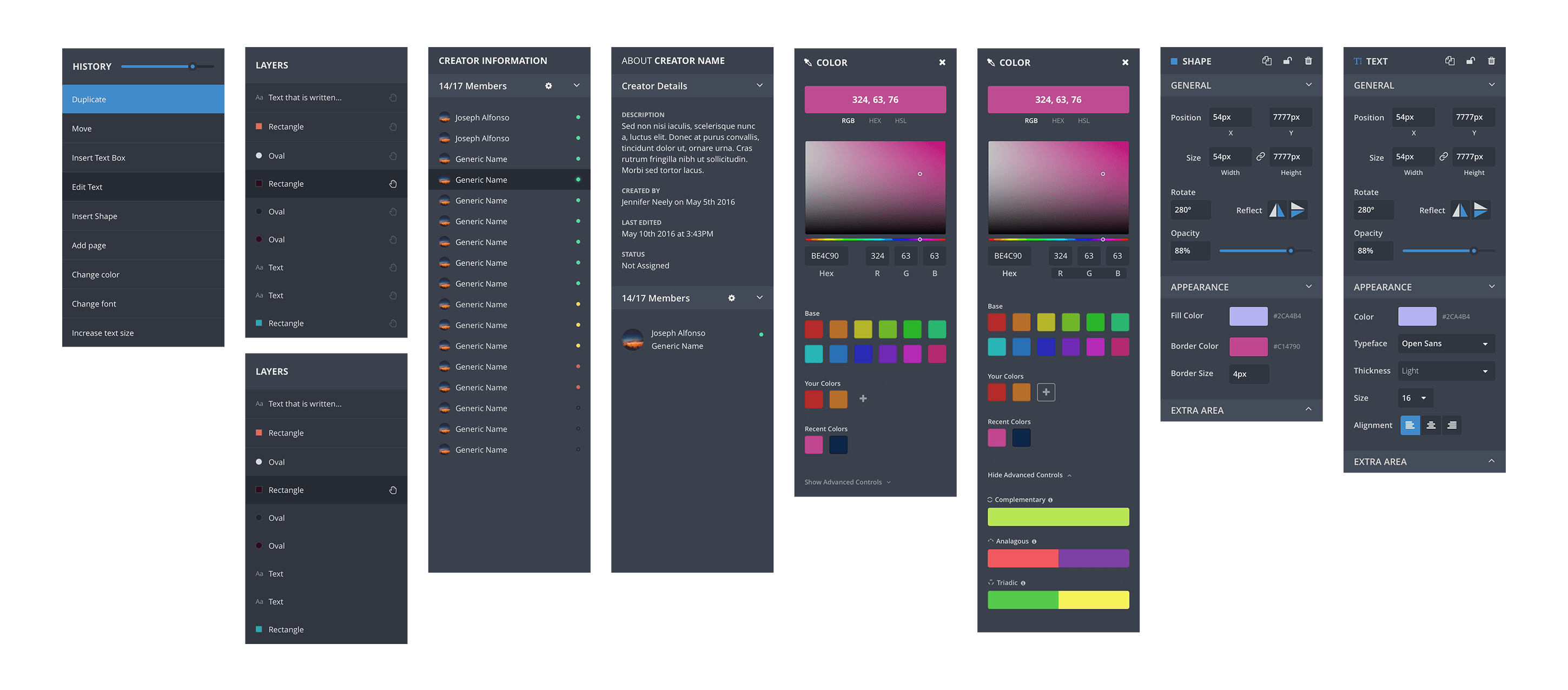 Early Studio dashboard design explorations